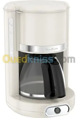 Moulinex Cafetière filtre Soleil ,ivoire vintage, 1,25 L , 10 à 15 tasses, Porte pivotant, FG381A10