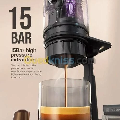 HiBREW Machine a cafe H4B Portable Sans Fil 3en1: NES , DG , CAFE MOULU ,15 Bars,  Rechargeable