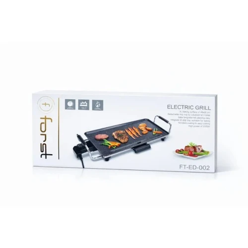 PLANCHE GRILL ELECTRIQUE ROYAL SWISS 2000W - SURFACE ANTIADHESIVE - THERMOSTAT REGLABLE