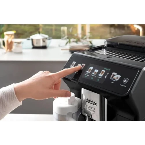 Machine a cafe automatique a broyeur integre haute gamme  De'Longhi eletta explore ECAM452.57.G -19 bar - 18.l -300g - Écran tactile couleur TFT 3,5"- connecte  -