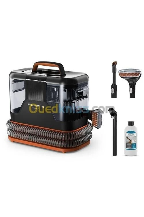 Aspirateur à main Rowenta Shampouineuse textile Clean It IN5011F0-Réservoir eau propre : 1.8 L - Réservoir eau sale : 1.5 L Longueur tuyau 1,75 m - Longueur câble : 5 m