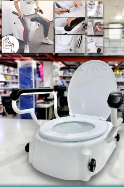Réhausseur de toilette avec accoudoir 27cm