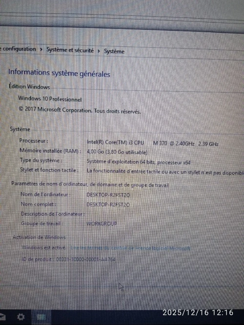 Laptop mq dell i3 SSD, RAM 4 128 go,, carte graphique.
