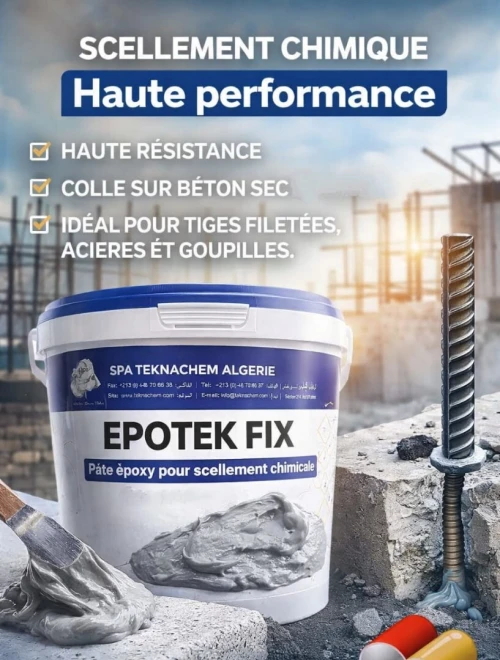 Pate époxy de Scellement Chimique en Cartouche ou Kit (BASF,Granitex,TeknaChem,Proseal)