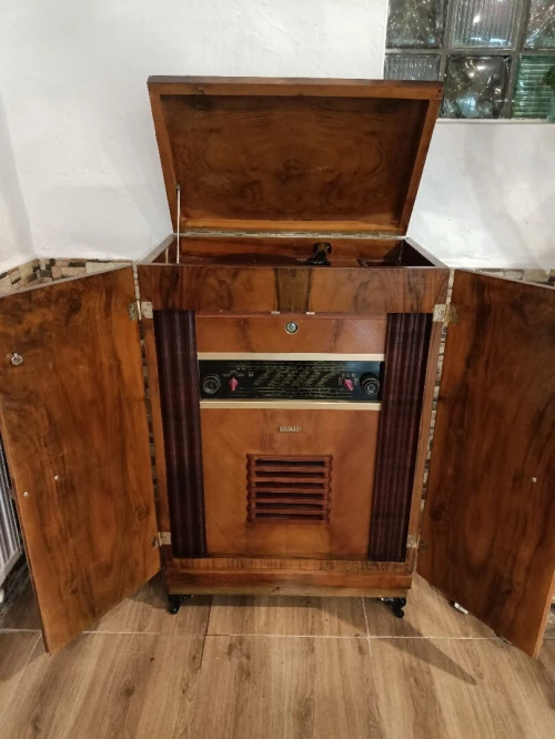 Meuble Radio FM AM phono 78 Tour Ancien MINERVA 1950