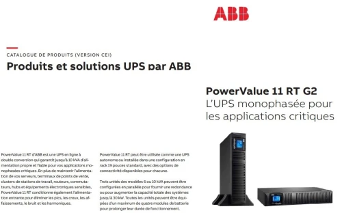 ONDULEUR  ABB 60KVA / 80KVA / 100KVA / 120KVA