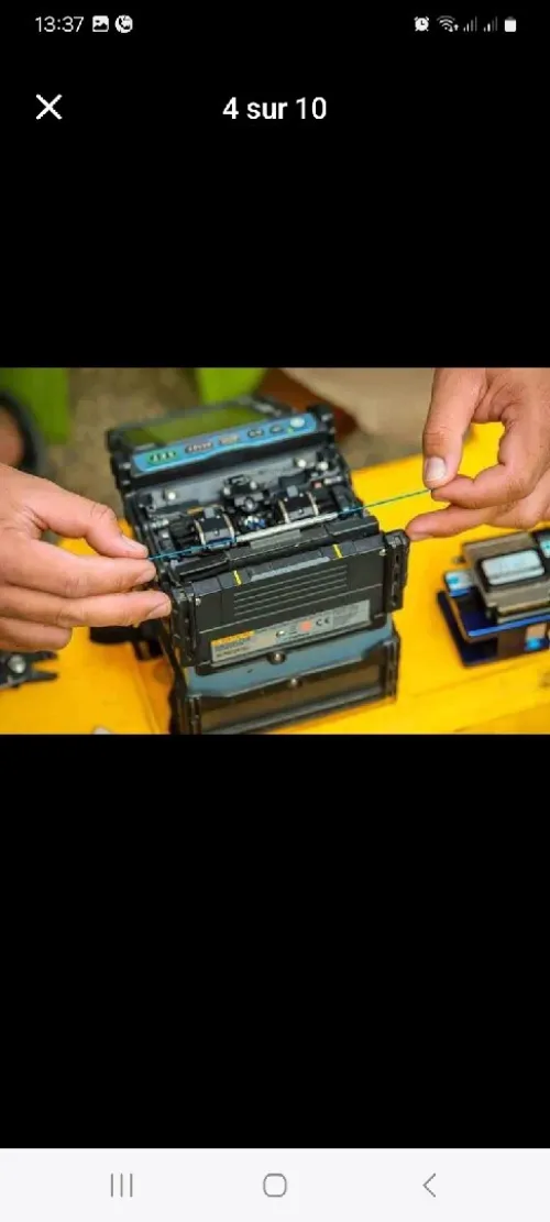Réparation câble fibre optique soudage