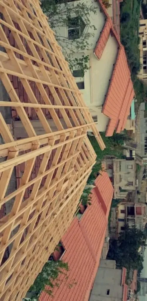 Charpent en bois   تركيب القرميد 