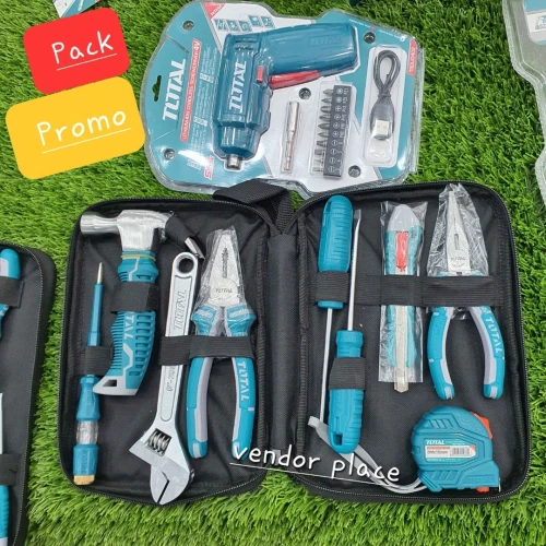 Pack total visseuse 3,6v + pochette 9 pcs