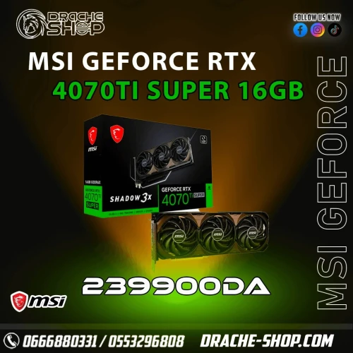 Carte Graphique Rtx 4070 ti super MSI shadow 3x