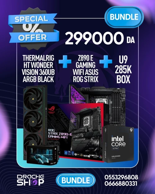 BUNDLE U9 285K Box+Z890 E Gaming Wifi Asus ROG Strix +THERMALRIGHT WONDER VISION 360UB ARGB BLACK