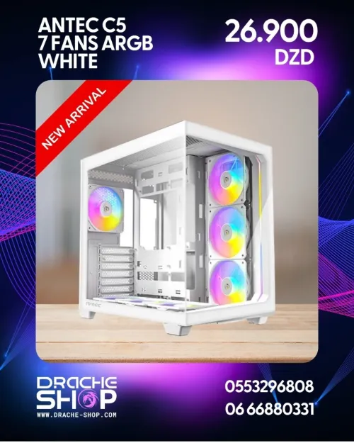 Boitier Antec C5 7 Fans ARGB (White/Black)