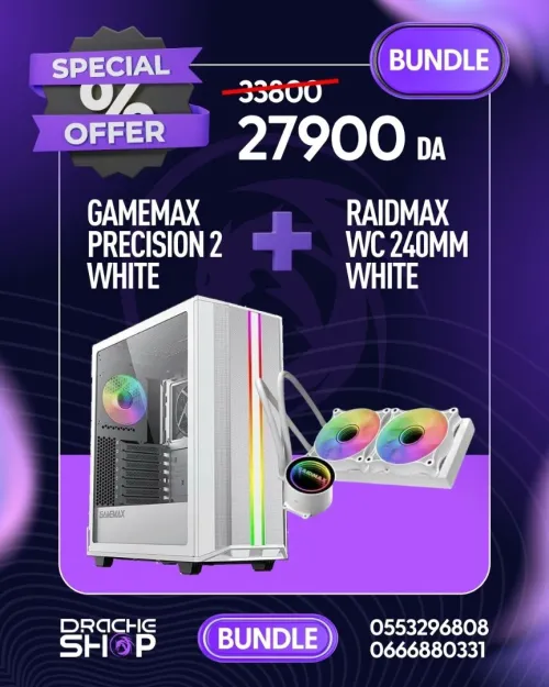 Combo Case Gamemax Precesion 2 + Water Cooling Raidmax 240mm White