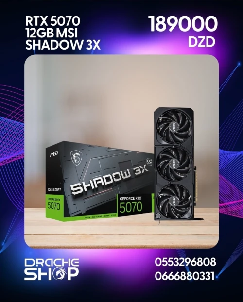 Carte Graphique RTX 5070 12GB MSI Shadow 3X