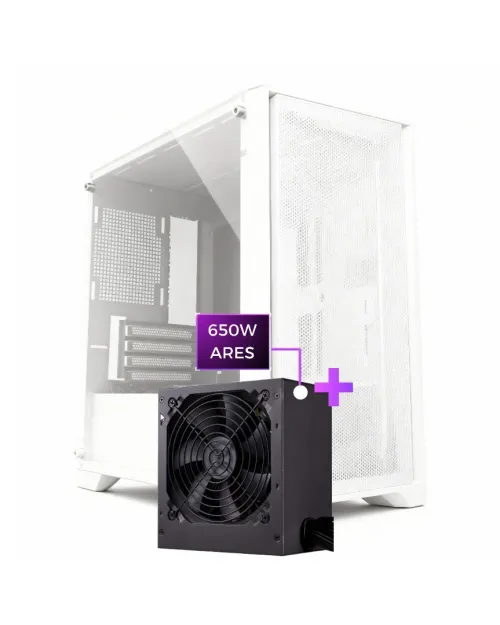 Case Ares B02M WHITE+PSU650W