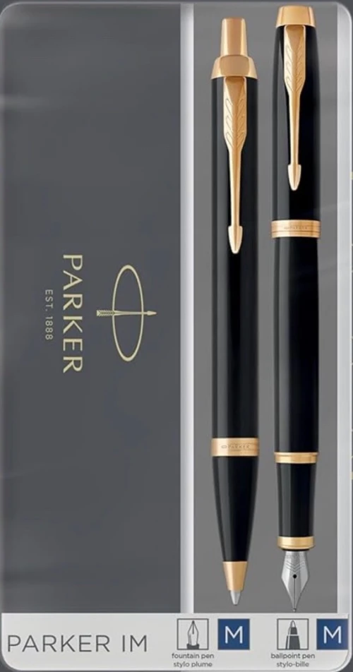 Coffret PARKER IM Duo. Stylo à plume et stylo à bille.