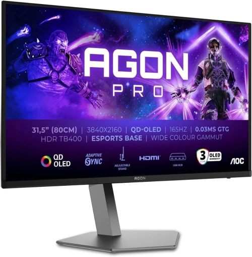 AOC Moniteur 31.5" Agon 4K *AG326UD* QD-OLED UHD 4K 165Hz 1ms HP/2*HDMI/3*USB