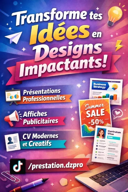 Création ( PRÉSENTATION ,CV, AFFICHE PUBLICITAIRE professionnelle)