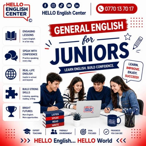 General English Courses for Juniors دورة اللغة الإنجليزية العامة للمراهقين