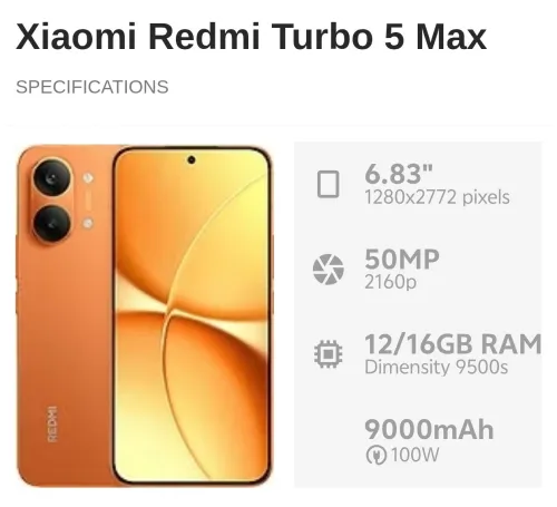 Redmi turbo 5 max 