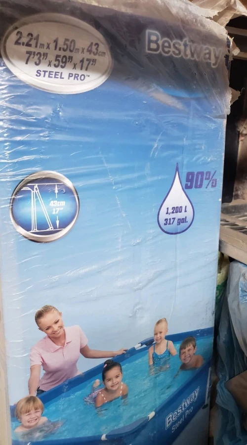 Bestway  Piscine tubulaire hors sol Steel Pro™ 221 x 150 x 43 cm pour enfant