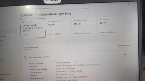 LAPTOP DELL LATITUDE 3420 cpu i5-1145G7 / 16gb / 256gb NVME/ 14" fhd / INTEL IRIS XE GRAPHICS