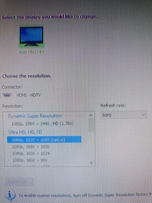 Monitor Acer HN274H 27 3D FHD 1080P