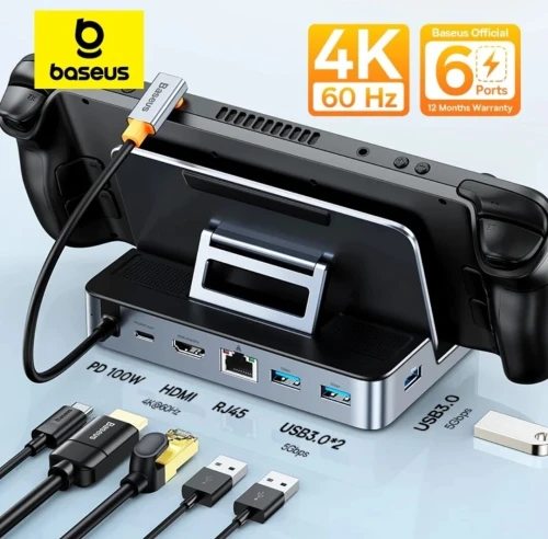 Docking station PC HUB steamdeck HDMI RG45 Display