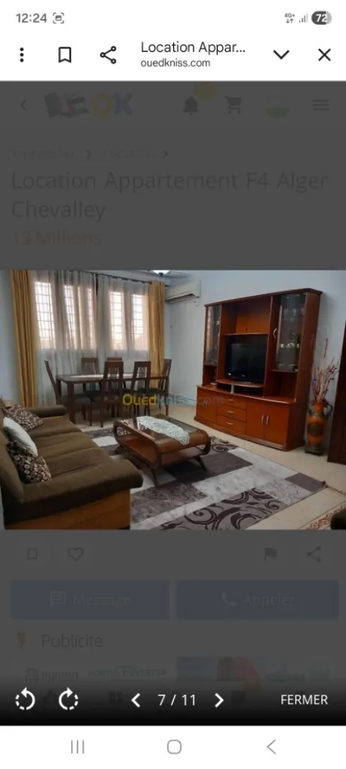 Location Appartement F4 Alger Chevalley