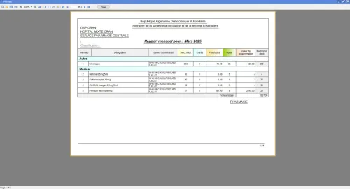 Programme de gestion des stocks des pharmacies publiques