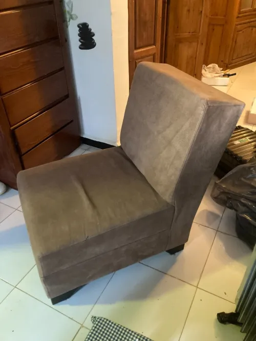 Salon complet marron clair - Sofa clic-clac + 2 fauteuils + 4 chaises offertes- Urgent déménagement