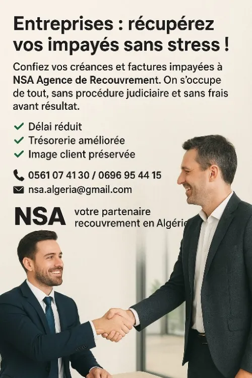 Recouvrement de créances amiable Algérie 
