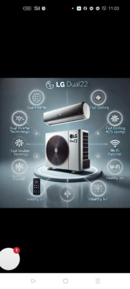 CLIMATISEUR 12000BTU LG INVERTER DUALCOOL  