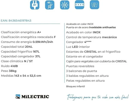 RÉFRIGÉRATEUR MIDEA 300L GRIS
