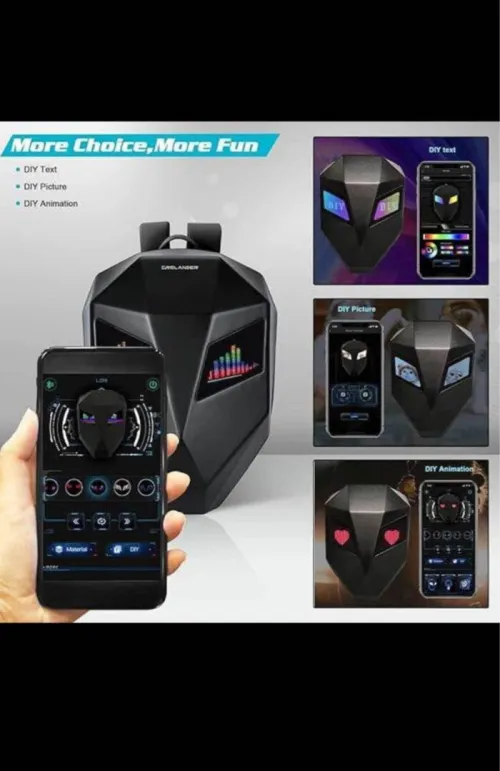 Cartable moto LED carbon