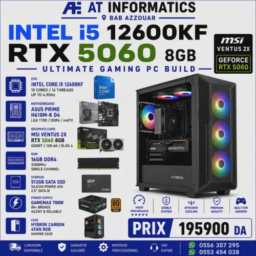 CONFIG PC GAMING INTEL CORE I5 12600KF AVEC RTX 5060 MSI VENTUS 2X NEW