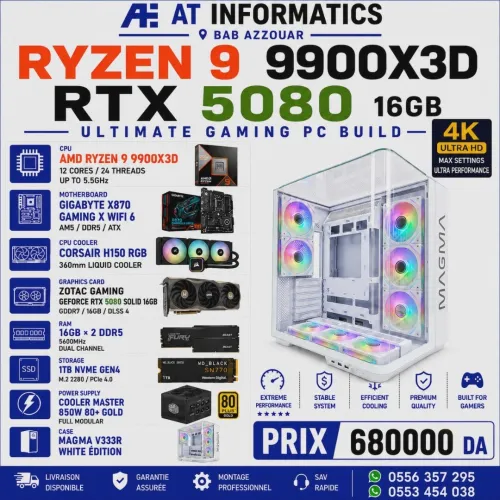 CONFIG PC GAMING AMD RYZEN 9 9900X3D AVEC RTX 5080 16GB ZOTAC GAMING