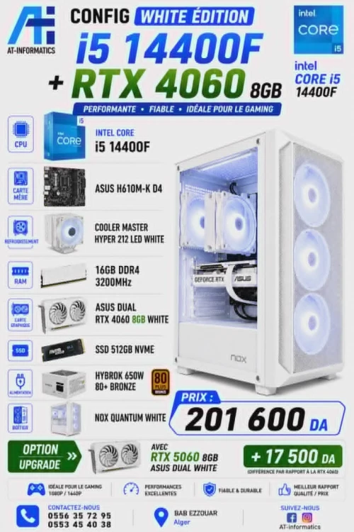 CONFIG PC GAMING INTEL CORE I5 14400F AVEC RTX 4060 8GB ASUS DUAL NEW