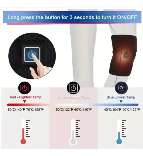 Genouillères chauffantes pour le soulagement de la douleur arthritique Genou Coussin chauffant