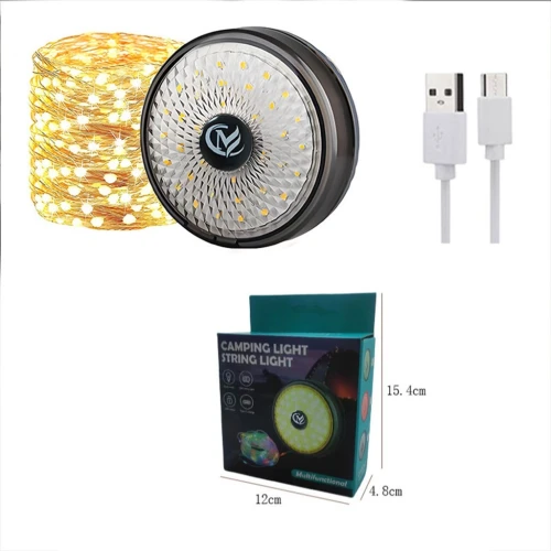 Lumière de camping LED multifonctionnelle, chargeur USB, chaine d'atmosphère