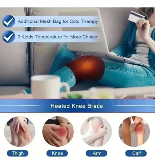 Genouillères chauffantes pour le soulagement de la douleur arthritique Genou Coussin chauffant