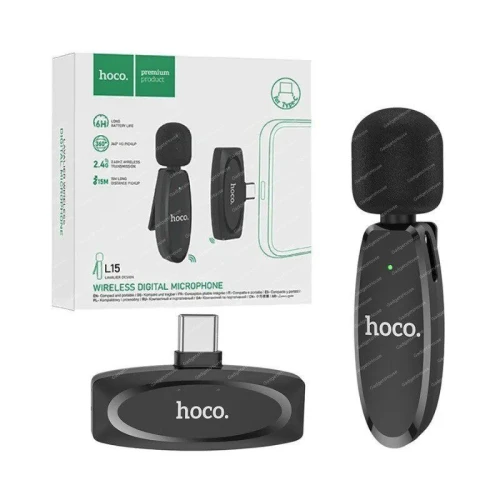 L15 Hoco Microphone numérique cravate sans fil-  Type C ou IOS