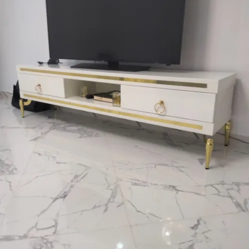 meuble TV blanc   en hêtre