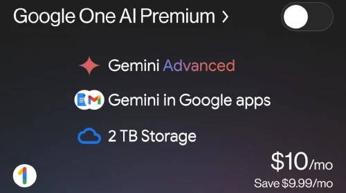GOOGLE ONE Gemini AI Pro Stockage Cloud