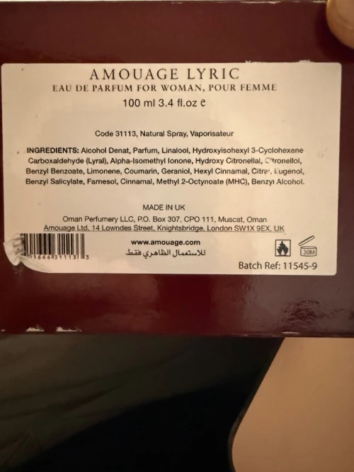 Amouage lyric eau de parfum pour femme