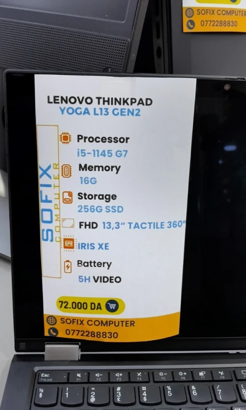 LAPTOP LENOVO THINKPAD YOGA L13 GEN2 i5-1145 G7 16G 256G SSD 13,3" FHD TACTILE 360