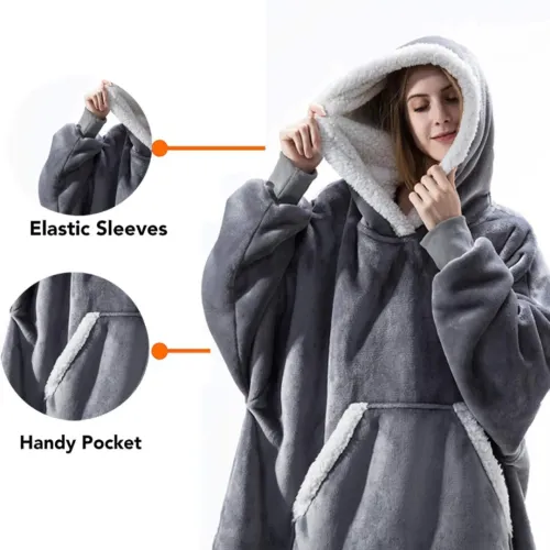 KALAHOL Sweat & couverture à capuche douillet et chaud avec manches et poches pour hommes et femmes