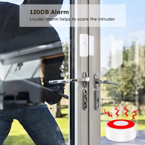 AGSHOME Alarme Maison sans Fil Intelligent WiFi Connécté 5 portes ou fenêtres 