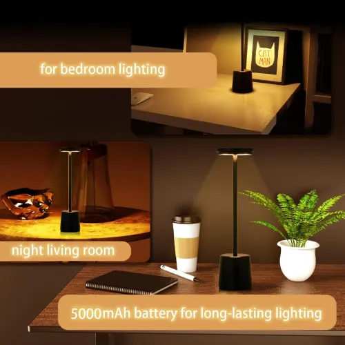 Rechargeable Table Lampe LED tactile en métal simple et sans fil