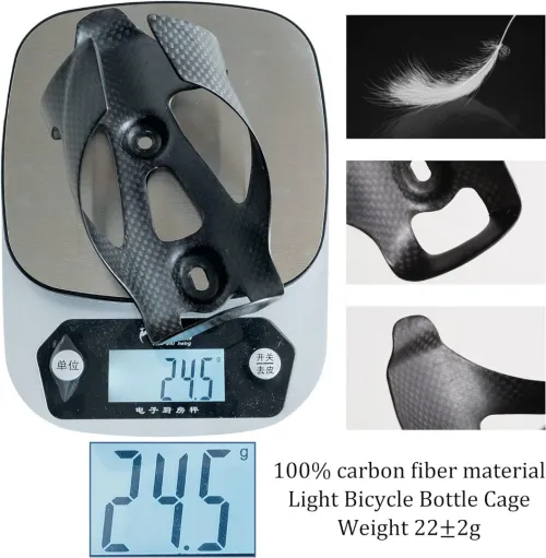 Porte-Bouteille Carbone pour Vélo Porte Gourde VTT Vélo Route Noir Mat